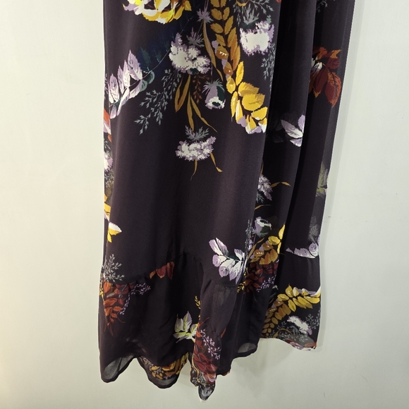 Madewell Vervain Wrap Dress Short Ruffle Sleeve Maxi Blooming Oasis Size XS HTF - Picture 8 of 12